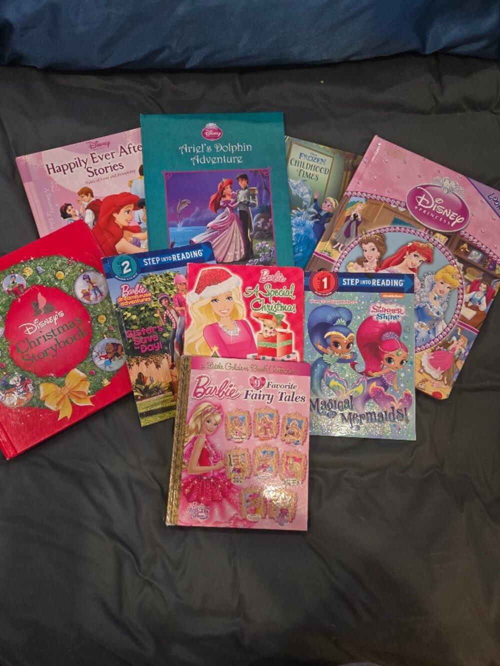 Disney & Barbie Children’s Storybook Bundle | 8 Book Lot | Multicolor